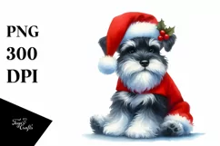 Cute Dog with Santa Hat, Summer PNG Product Image 3