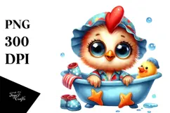 Baby Rooster with Summer Clothes, Vibrant PNG Product Image 1