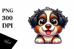 Colorful Cute Cartoon Bernese Mountain Dog Sublimation Product Image 3