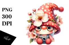 Vibrant GNOME with Cherry Blossom PNG Product Image 1