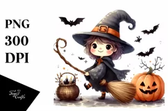 Simple Funny Broomstick Halloween PNG Product Image 3