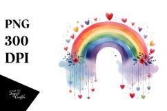 Simple Rainbow with Hearts PNG Product Image 1