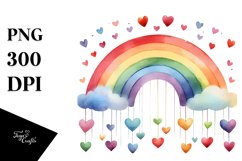 Simple Rainbow with Hearts PNG Product Image 1