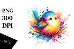 Colorful Bird, Playful PNG Product Image 1