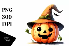 Simple Funny Pumpkin Halloween PNG Product Image 1