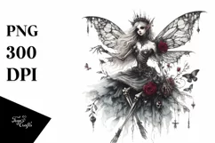 Watercolor Gothic Fairy | Sublimation | Clipart Product Image 1