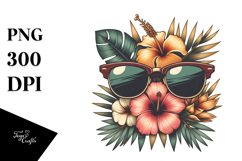 Vintage Tropical Sunglasses Clipart PNG Product Image 1