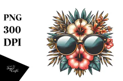 Vintage Tropical Sunglasses Clipart PNG Product Image 1
