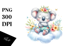 Watercolor Whimsical Cute Baby Koala Dressed for Summer Product Image 1