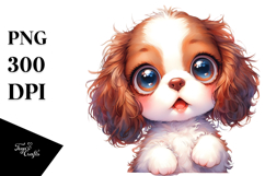 Baby Brittany with Cool Haircut Watercolor PNG Product Image 1