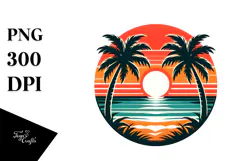 Retro Tropical Beach Sunset, 20 oz Tumbler Product Image 1