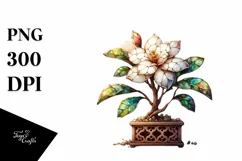 Wooden Stained Gardenia with Watercolor Splash Product Image 3