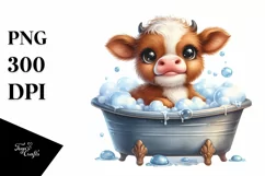 Smiling Baby Highland Cow Bath Tub Product Image 1