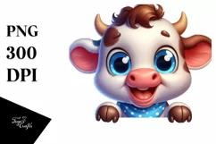 Colorful Baby Cow PNG Product Image 1
