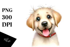 Watercolor Cute Labrador Retriever PNG Product Image 1