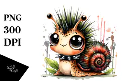 Cute Energetic Baby Snail, High-Res PNG Product Image 1