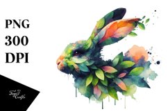 Vibrant Bunny with Splashes PNG Product Image 3