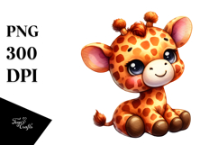 Colorful Watercolor Giraffe Clipart Product Image 1