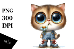 Whimsical Baby Cat Sublimation Clipart Product Image 1