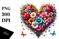 Digital Painting Floral Heart PNG Product Image 1