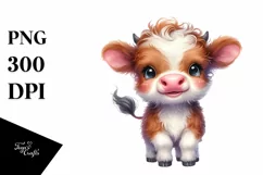 Smiling Highland Cow in Pocket | Sublimation Clipart Product Image 3