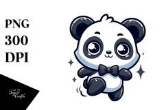 Ridiculously Cute Panda with Bow Tie PNG Product Image 1