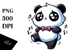 Ridiculously Cute Panda with Bow Tie PNG Product Image 1