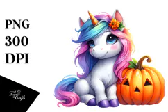 Vibrant Cute Baby Unicorn PNG Product Image 1
