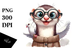 Funny Ferret Dove es Clipart Product Image 1
