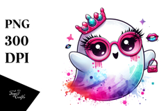 Adorable Ghost with Glam Accessories PNG Product Image 1