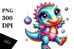 Baby Dinosaur Disco Ball PNG Product Image 1