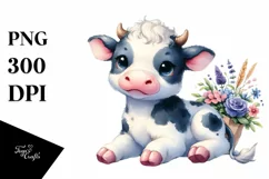 Simple Vibrant Baby Cow Halloween Drawing Sublimation Product Image 1