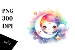 Cute Colorful Baby with Moon Stars Product Image 1