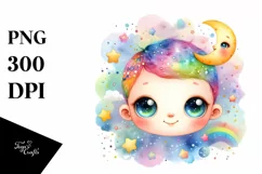 Cute Colorful Baby with Moon Stars Product Image 3