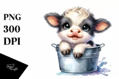 Highland Cow in Recipient | Sublimation Clipart Product Image 1