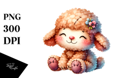 Colorful Watercolor Lamb Clipart Product Image 1