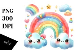 Cute Rainbow Clouds PNG Product Image 1