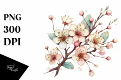 Detailed Wooden Cherry Blossom PNG Product Image 3