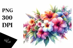 Vibrant Hawaiian Flowers PNG Product Image 1