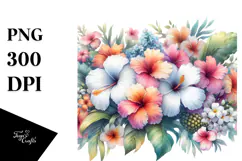 Vibrant Hawaiian Flowers PNG Product Image 1