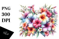 Vibrant Hawaiian Flowers PNG Product Image 1