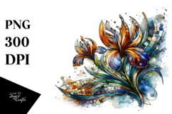 Abstract Wooden Stained Iris Watercolor Splash Product Image 1