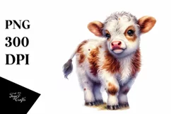 Smiling Highland Cow Watercolor | Sublimation Clipart Product Image 3