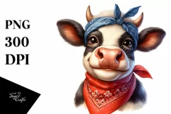 Cow Sublimation Clipart Cow Portrait Product Image 3