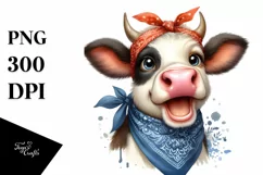 Cow Sublimation Clipart Cow Portrait Product Image 1