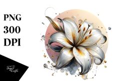 Abstract Golden Lily PNG Product Image 1