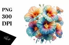 Shiny Nasturtium,Watercolor Splash PNG Product Image 3