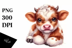 Highland Cow in Vase | Sublimation Clipart Product Image 1