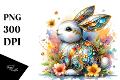 Watercolor Colorful Bunny Made of PNG Product Image 1