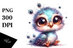Energetic Baby Peacock PNG Product Image 1